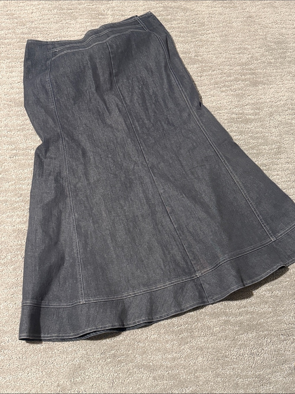 New York & Company Dark Gray A-Line Denim Skirt